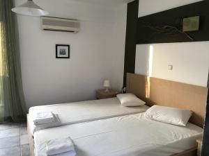 Postel nebo postele na pokoji v ubytování Tholos Rooms