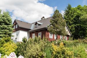 una casa en una colina con árboles y arbustos en Chalupa Zuzánek 50 en Rokytnice nad Jizerou