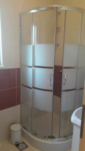 a shower with a glass door in a bathroom at Apartmani Vitturi in Kaštela +16 photos