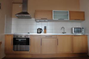 Kuchyň nebo kuchyňský kout v ubytování Vysokohorský apartmán Cihlářka