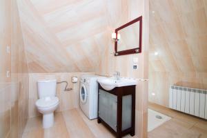 Marine Rooms في كازيميرز دولني: حمام مع مرحاض ومغسلة ومرآة