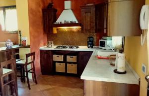 eine Küche mit einer Spüle und einer Arbeitsplatte in der Unterkunft Villa Vitalina in Ghivizzano