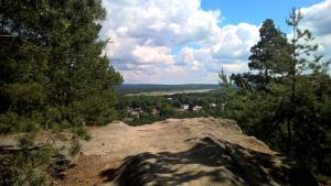 a view from the top of a mountain with trees at Ralsko-Hradcany - apartmán in Hradčany