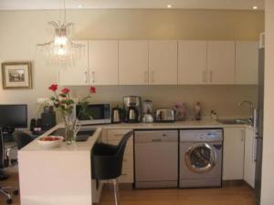a kitchen with a dishwasher and a washer at Navona Constantia Guest Cottage in Cape Town