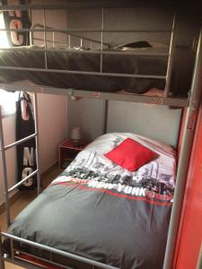 Bunk bed o mga bunk bed sa kuwarto sa Appartement / Gîte Les Papillons