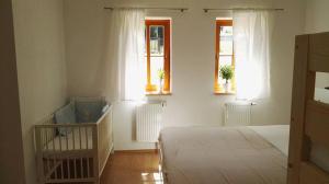 Postel nebo postele na pokoji v ubytování Apartmány Nová Pec
