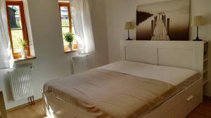 Postel nebo postele na pokoji v ubytování Apartmány Nová Pec