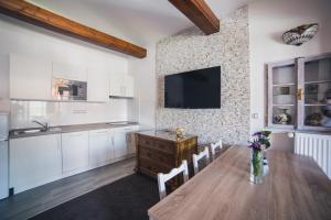 Dapur atau dapur kecil di Apartmany U Papoušků