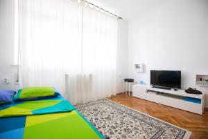 Televízia a/alebo spoločenská miestnosť v ubytovaní Center eazZynight 2
