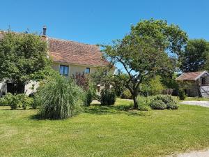 a house with a yard with a tree and bushes at La Favière Enchantée - le gîte in Cult