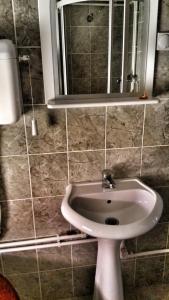 W łazience znajduje się umywalka i lustro. w obiekcie Apartment Antić w mieście Sokobanja