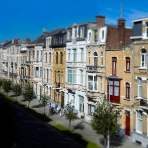 a large group of buildings in a city at B&B Kava in Antwerp