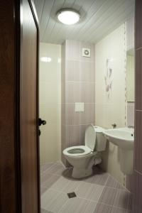 a bathroom with a toilet and a sink at Guest House Georgievi in Primorsko +39 photos