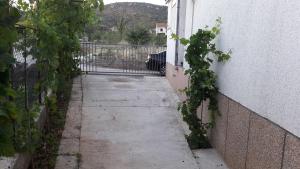 an alley with a gate and ivy on the side of a building at Apartment Branko in Vinišće +11 photos