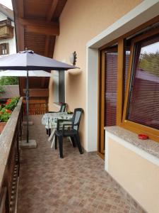Balkón nebo terasa v ubytování Apartmaji Mežan