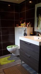 a bathroom with a toilet and a sink at Lovely house in Cagnes-sur-Mer +18 photos