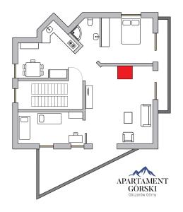 Plán poschodí v ubytovaní Apartament Górski z panoramą TATR