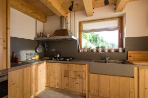 A kitchen or kitchenette at Eco Chalet AstraMONTANA