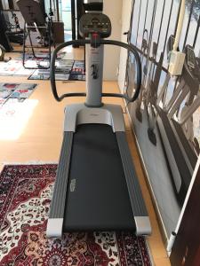 a treadmill in a gym with a rug at Hotel Byron in Milano Marittima