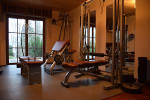una palestra con attrezzature sportive in una stanza di Chalet Caprea a Bad Kleinkirchheim