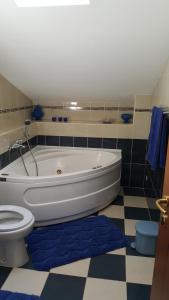 a bathroom with a large tub and a toilet at Apartments Romana in Slatine