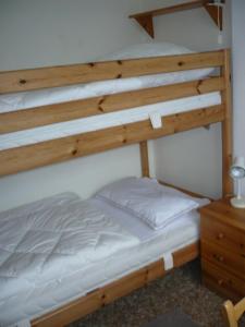 Двухъярусная кровать или двухъярусные кровати в номере Ferienwohnung-3-im-Haus-Wildfang