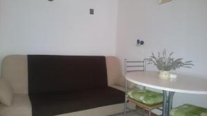 - un salon avec une table et un canapé dans l'établissement Apartmani Škrnjug, à Brzac