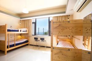 מיטה או מיטות קומותיים בחדר ב-Dali Yi International Hostel