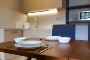 Kuchyň nebo kuchyňský kout v ubytování Apartments Bohemia Rhapsody
