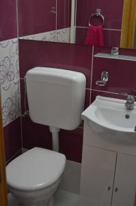 コンスタンツァにあるApartament Faleza Nordのバスルーム(白いトイレ、シンク付)