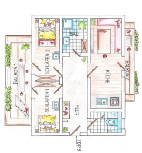 Půdorys ubytování Apartment Theresia