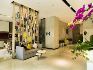 Posezení v ubytování Echarm Hotel Chengdu KuanNarrow Alley JinXianQiao Branch 宜尚酒店成都宽窄巷子金仙桥店