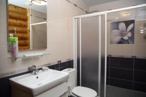 コヴロフにあるAtrium Guest Houseのバスルーム(トイレ、洗面台、シャワー付)