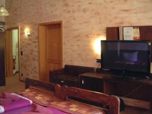 Televízia a/alebo spoločenská miestnosť v ubytovaní Hotel Toscana