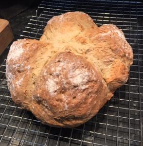 a heart shaped bread sitting on a cooling rack at Rosebank House Bed & Breakfast in Strathyre