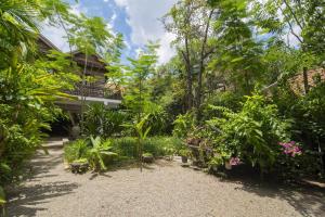 a garden in front of a house with plants at Enkosa 4-Bedroom Wooden Luxury House in Siem Reap