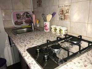 Kuchyň nebo kuchyňský kout v ubytování Akvitaniya Mini-Hotel
