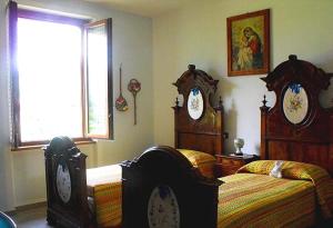 Postel nebo postele na pokoji v ubytování il coniglio sulla luna