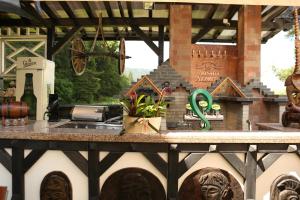 a kitchen with a counter top with a sink at Complex Lions Bucovina in Voronet