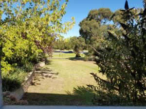 a grassy area with trees and bushes at Motel Traralgon in Traralgon