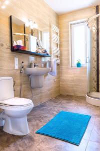 a bathroom with a toilet and a sink at Dom Wakacyjny Quattro Niesulice in Niesulice