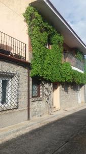 un edificio con hiedra verde creciendo a su lado en Casa rural El caño, en Mingorría