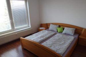 1 cama en una habitación con 2 almohadas en Apartman Halex Centrum City aupark en Piešťany