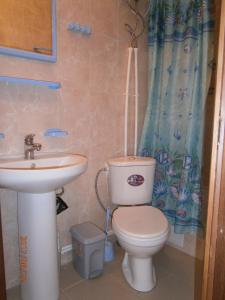 uma casa de banho com um WC e um lavatório em Guest house Barhatniy sezon em Novy Afon