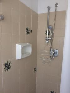 阿拉西奧的住宿－Appartamento in Alassio Centro a 5 minuti dal Mare，浴室内带小便器的淋浴