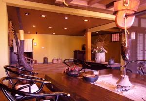 A seating area at Omoideno Jinde