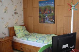 Ένα ή περισσότερα κρεβάτια σε δωμάτιο στο Lila Villa Schwenningen