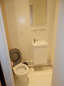 a small bathroom with a toilet and a sink at Studio Port Cergy in Cergy