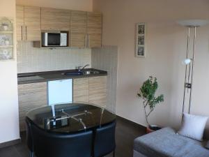 Televízia a/alebo spoločenská miestnosť v ubytovaní Nyirfa Apartmanház
