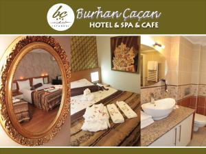 a collage of pictures of a hotel room with a mirror at BC Burhan Cacan Hotel & Spa & Cafe in Istanbul